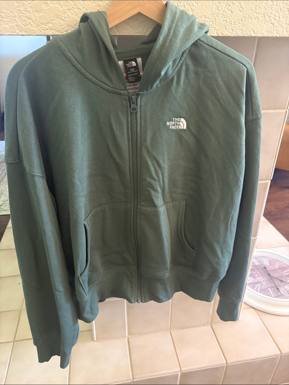 The North Face Green Zip-Up Hoodie Jacket